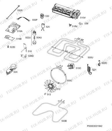 Взрыв-схема плиты (духовки) Aeg Electrolux BP7714000M - Схема узла Electrical equipment